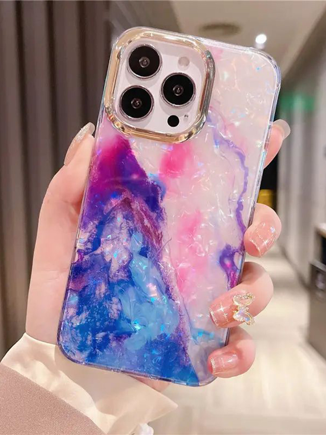 

Luxury Kase Solid Printed iPhone 12 Pro Max Back Case Mobile Accessories, Blue