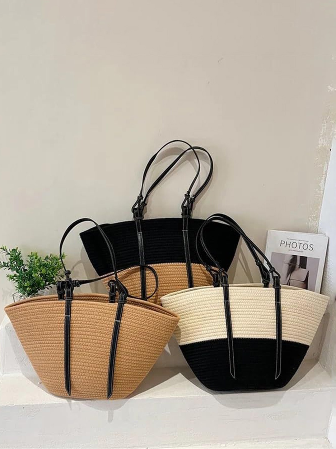 

Textile and Beyond Structured Tote Bag, Black