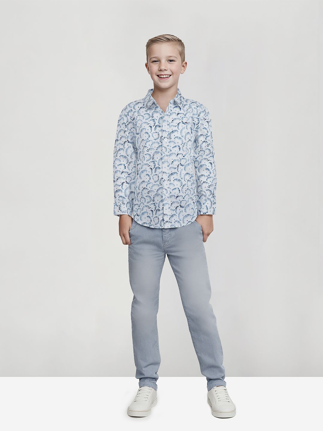 

Gini and Jony Boys Standard Opaque Printed Casual Shirt, Blue