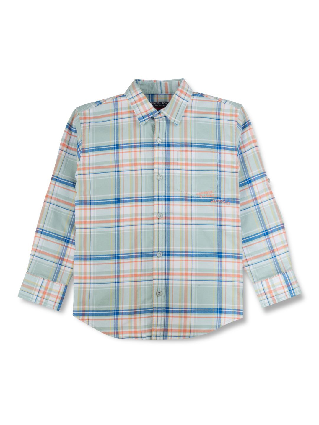 

Gini and Jony Boys Standard Tartan Checks Opaque Checked Casual Shirt, Blue