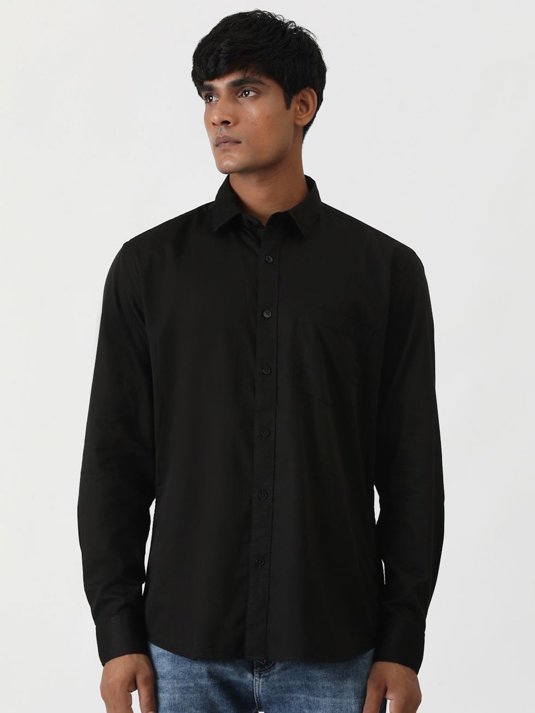 

Greenfibre Men Opaque Casual Shirt, Black