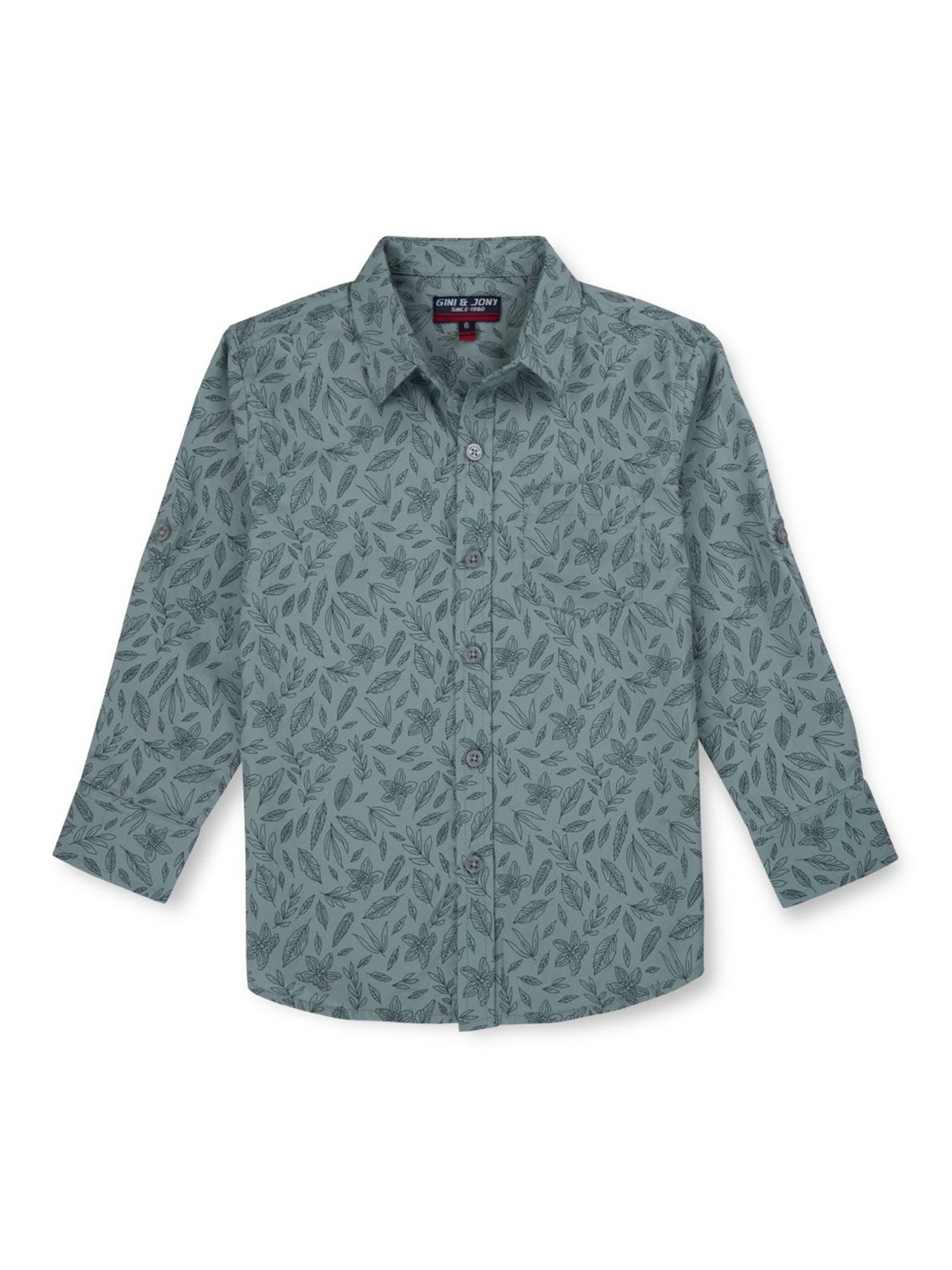 

Gini and Jony Boys Standard Floral Opaque Printed Casual Shirt, Green