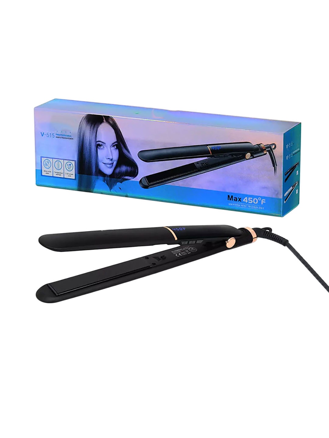 

vng V-515 Hair Straightener With & Uniform Heat Technology- Black