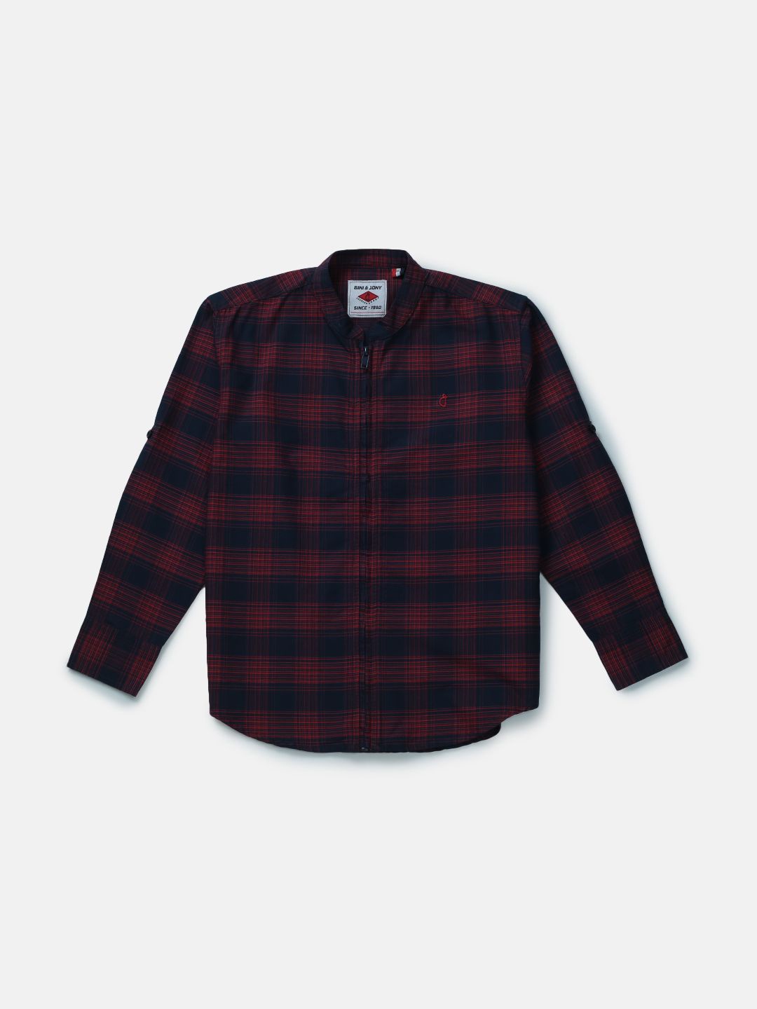 

Gini and Jony Boys Standard Buffalo Checks Opaque Checked Casual Shirt, Navy blue