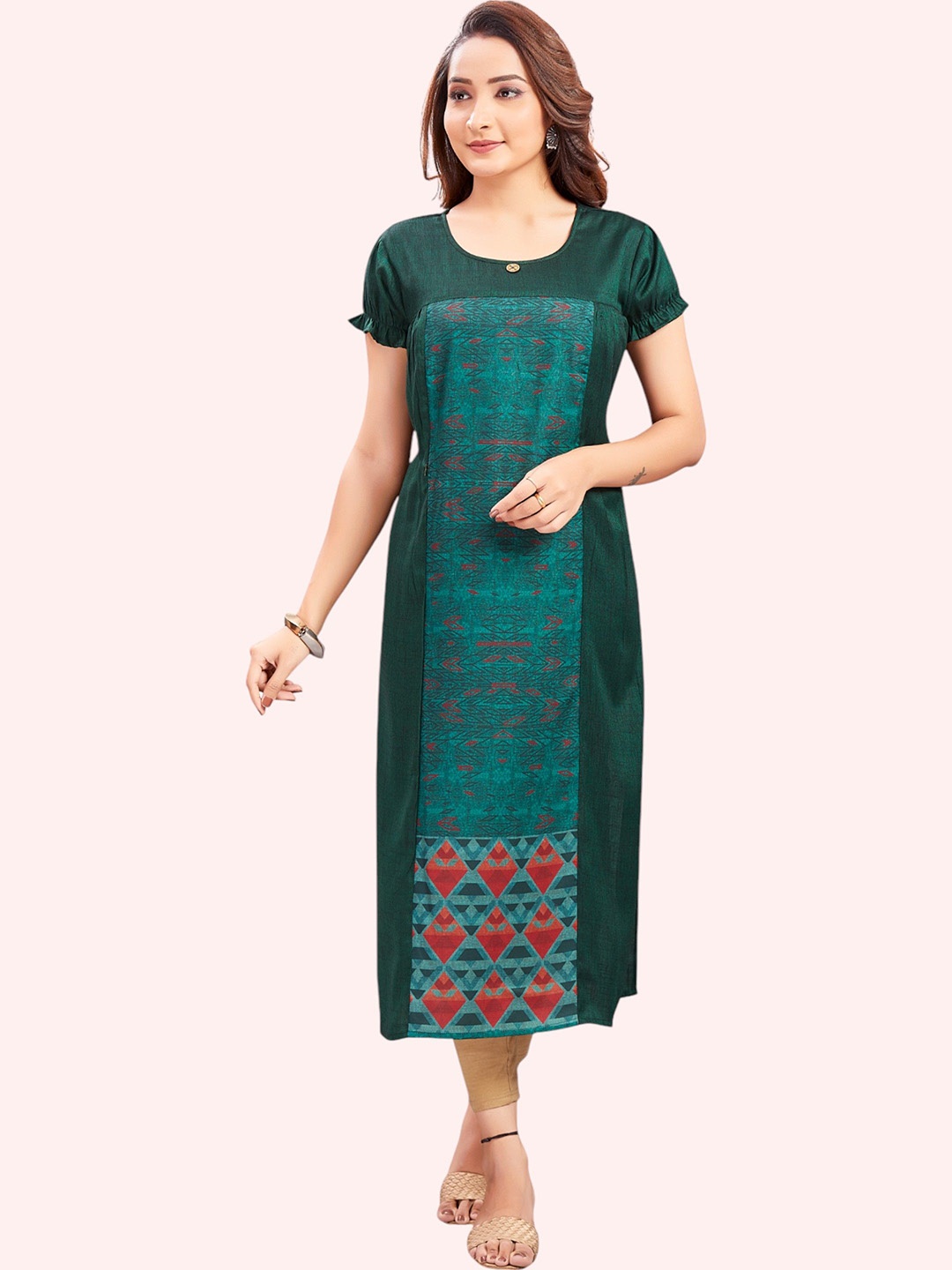 

RITIJYA Women Floral Printed Floral Maternity Kurta, Green