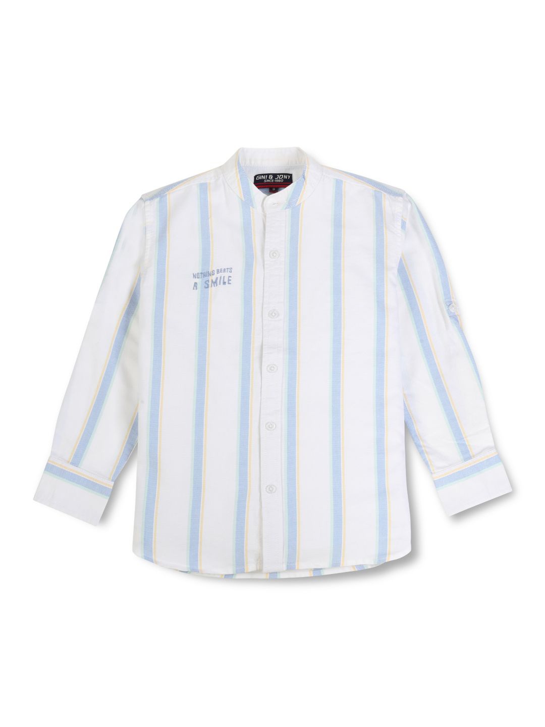 

Gini and Jony Boys Standard Opaque Striped Casual Shirt, White