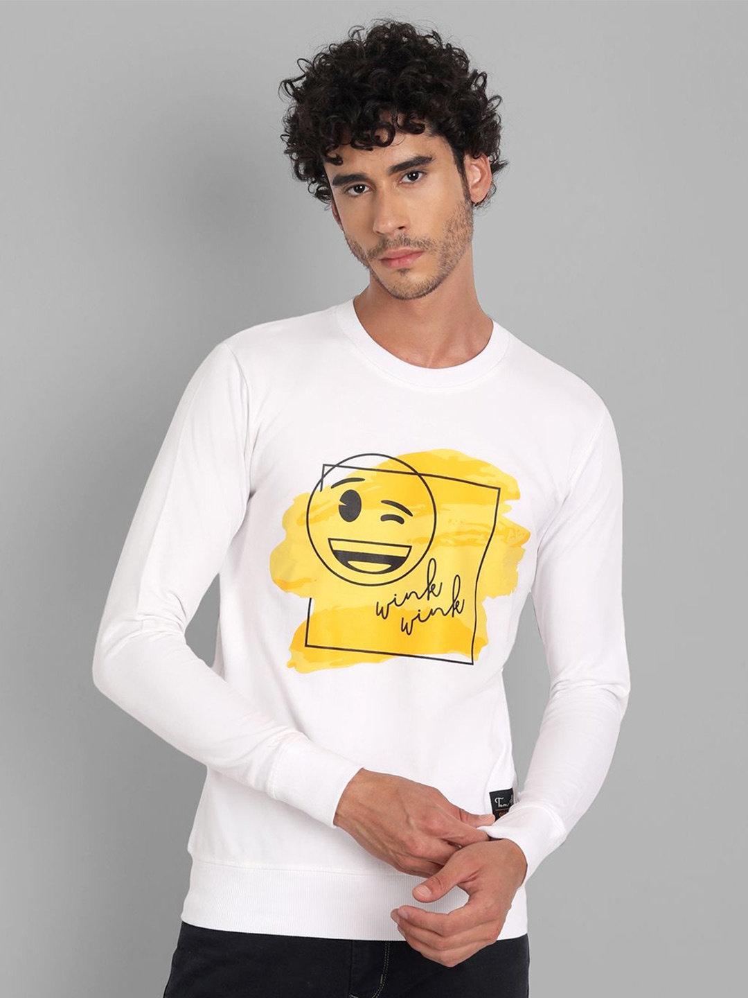 

TOMHIDDLE Men Printed Cotton Sweatshirt, White