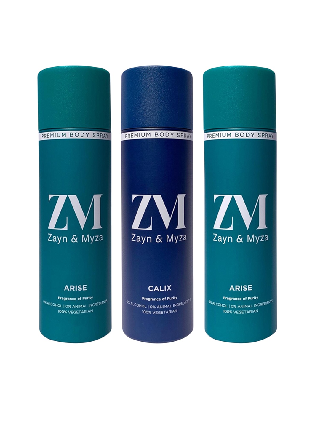

ZM Zayn & Myza Set Of 3 Arise & Calix No Alcohol Long Lasting Deodorant - 200 ml Each, Transparent