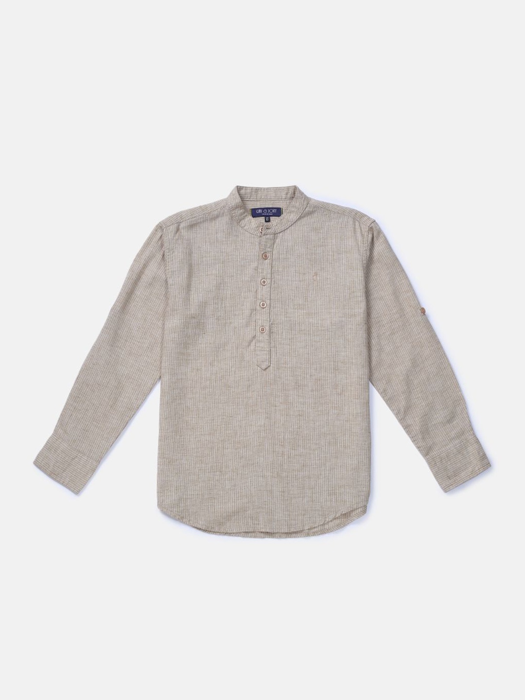 

Gini and Jony Boys Standard Opaque Striped Casual Shirt, Brown