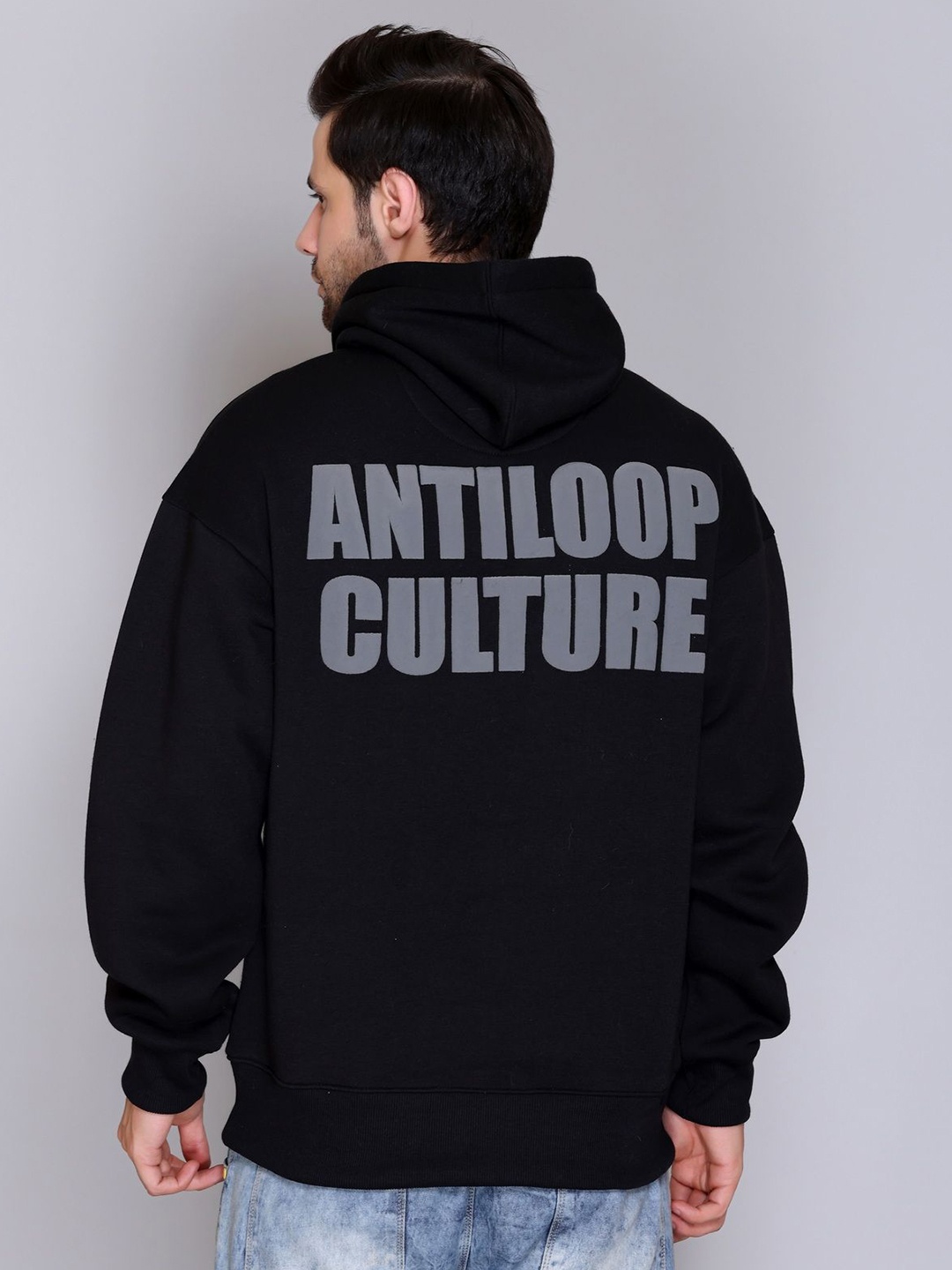 

Antiloop Men Women Typography Printed Hooded Sweatshirt, Black