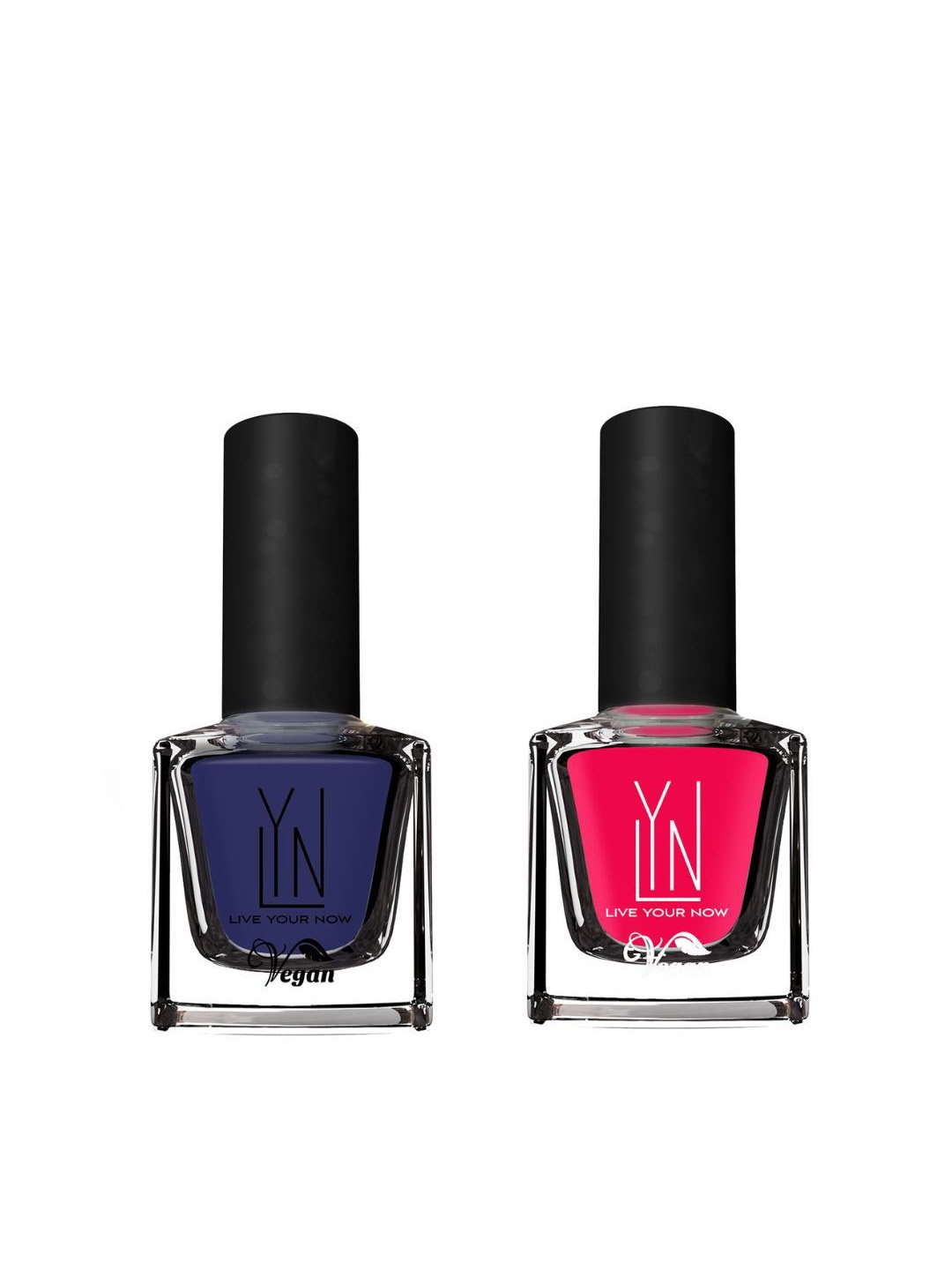 

LYN LIVE YOUR NOW Set Of 2 Long-Wearing Nail Polish - 8ml Each - Femme Fatal-Wishful Blue, Navy blue