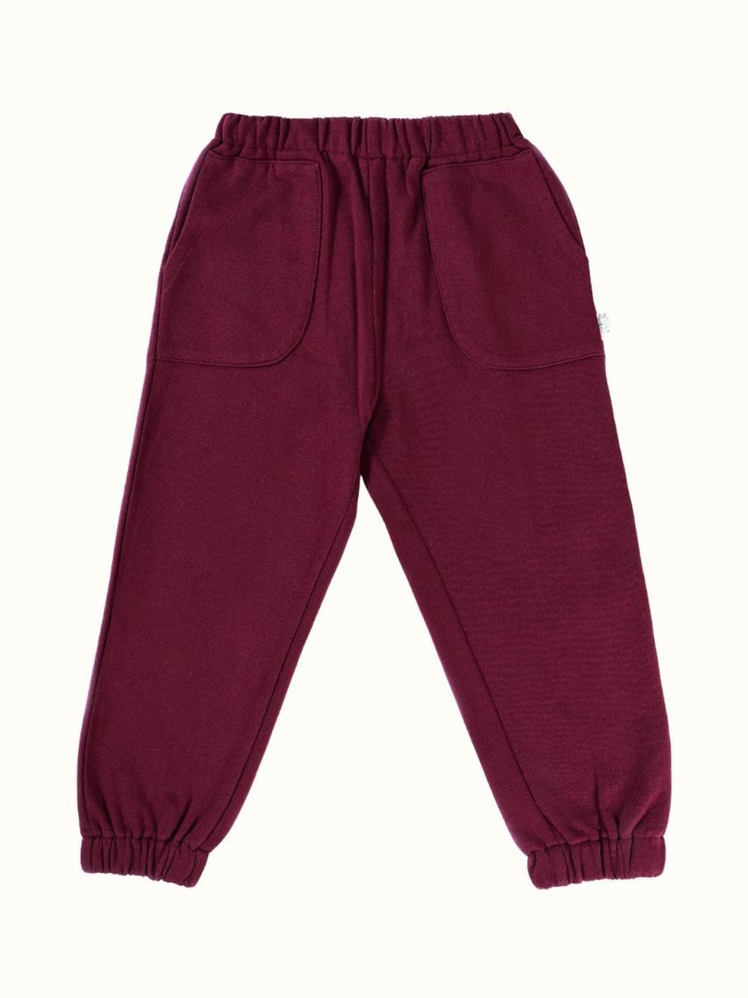 

Greendeer Kids Mid Rise Pure Cotton Joggers, Maroon