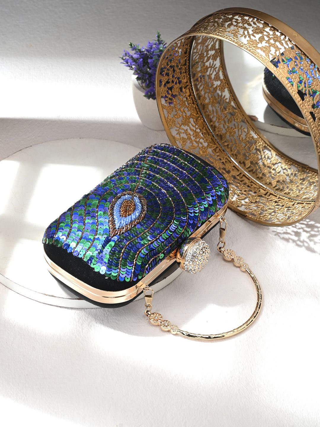 

Anouk Embellished Box Clutch, Black