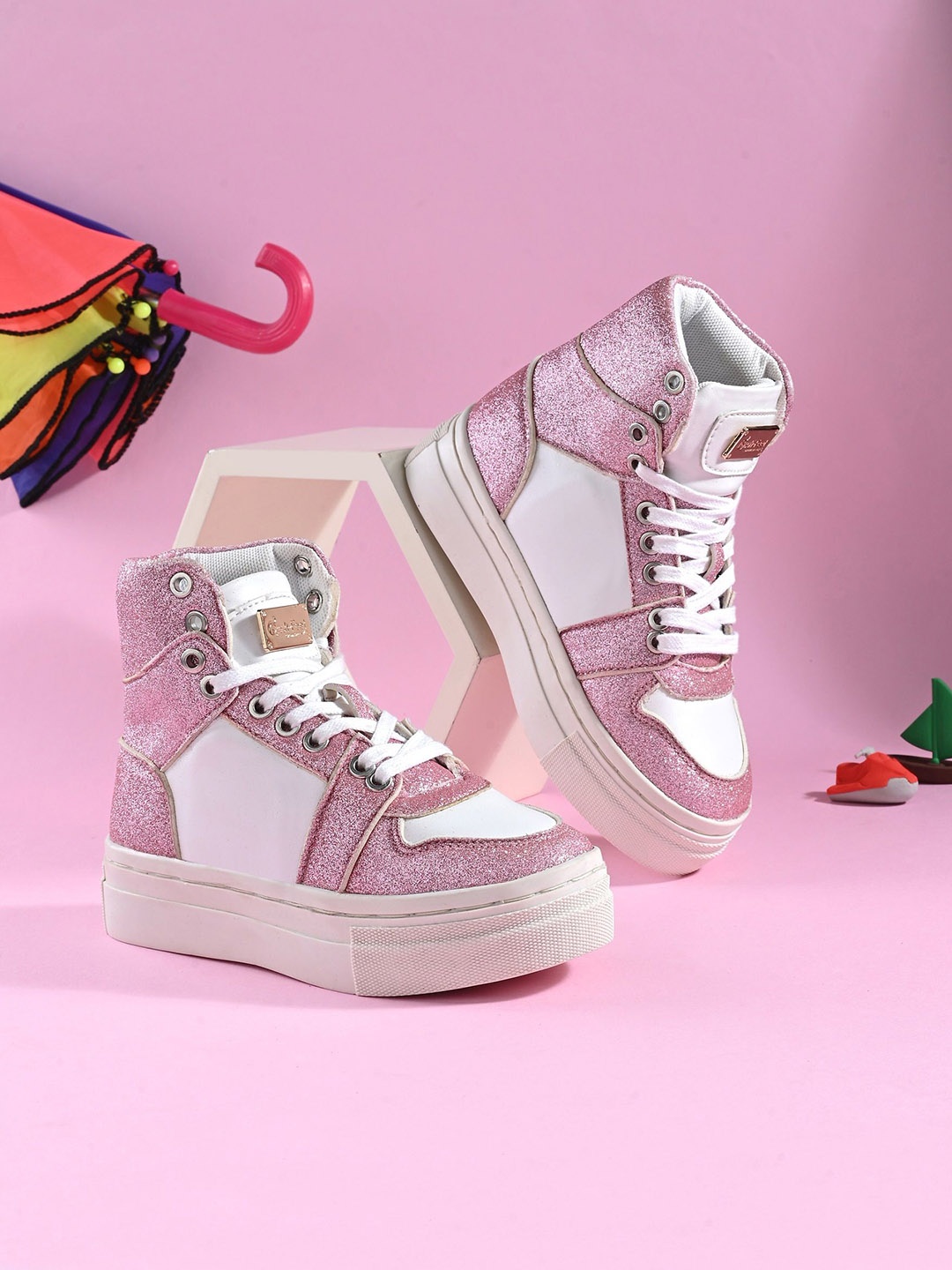 

FRESH 1947 FEET Girls Colourblocked Sneakers, Pink