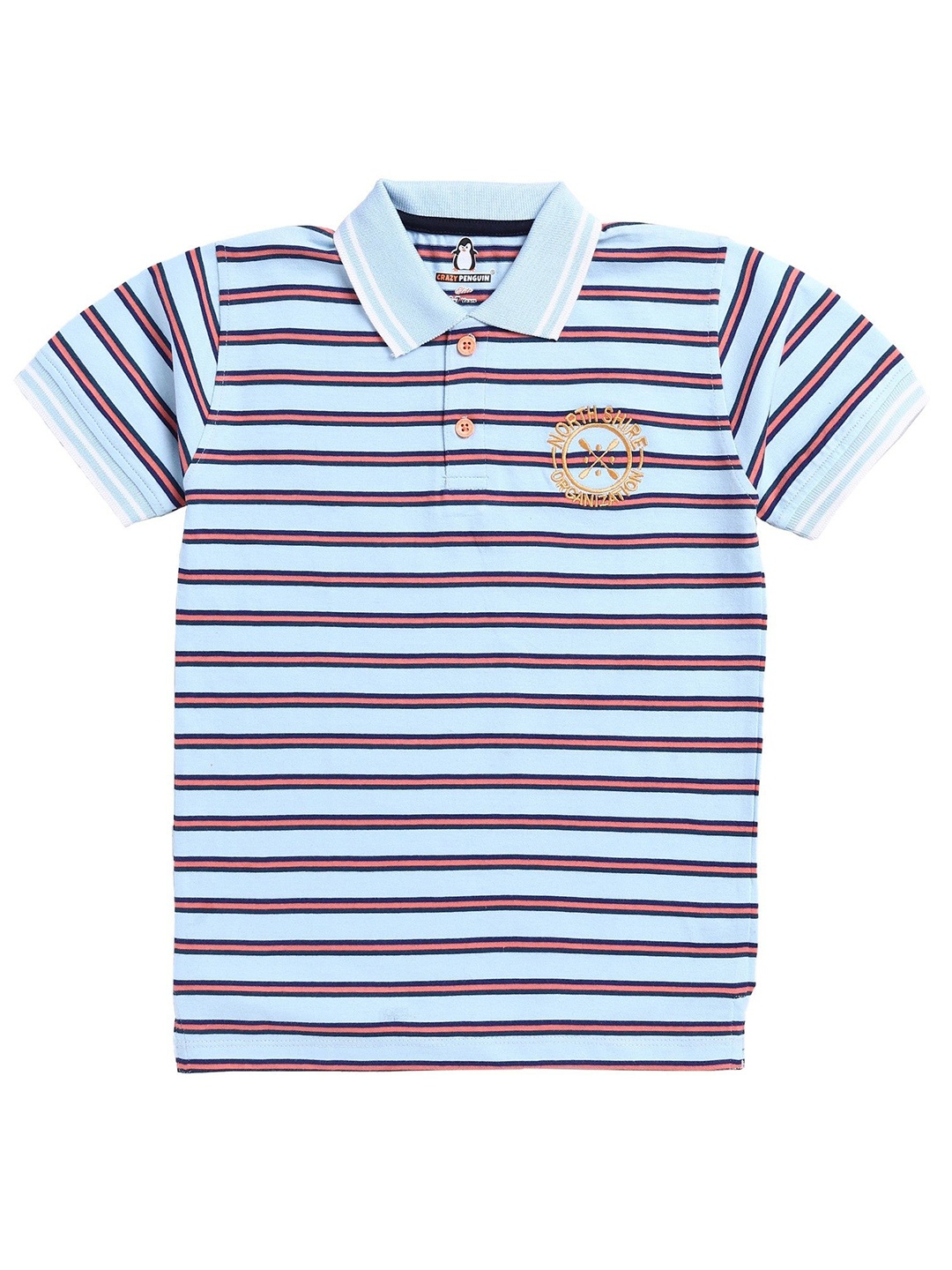 

CRAZYPENGUIN ELITE Boys Striped Polo Collar T-shirt, Multi