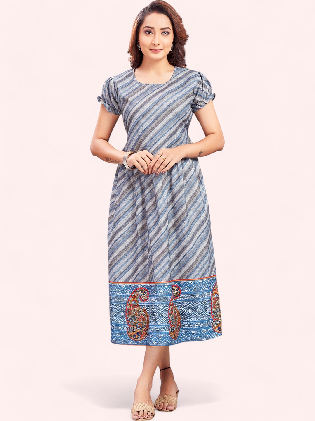 

RITIJYA Women Floral Printed Floral Maternity Kurta, Blue