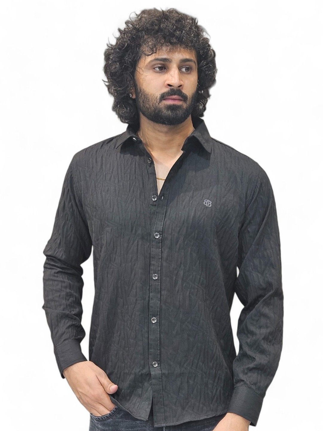 

BOTABOCHI Men Comfort Pinstripes Opaque Casual Shirt, Black