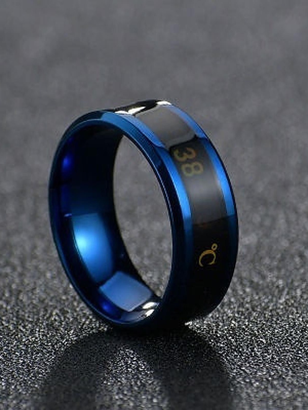 

Lila Temperature Monitor Titanium Finger Ring, Blue