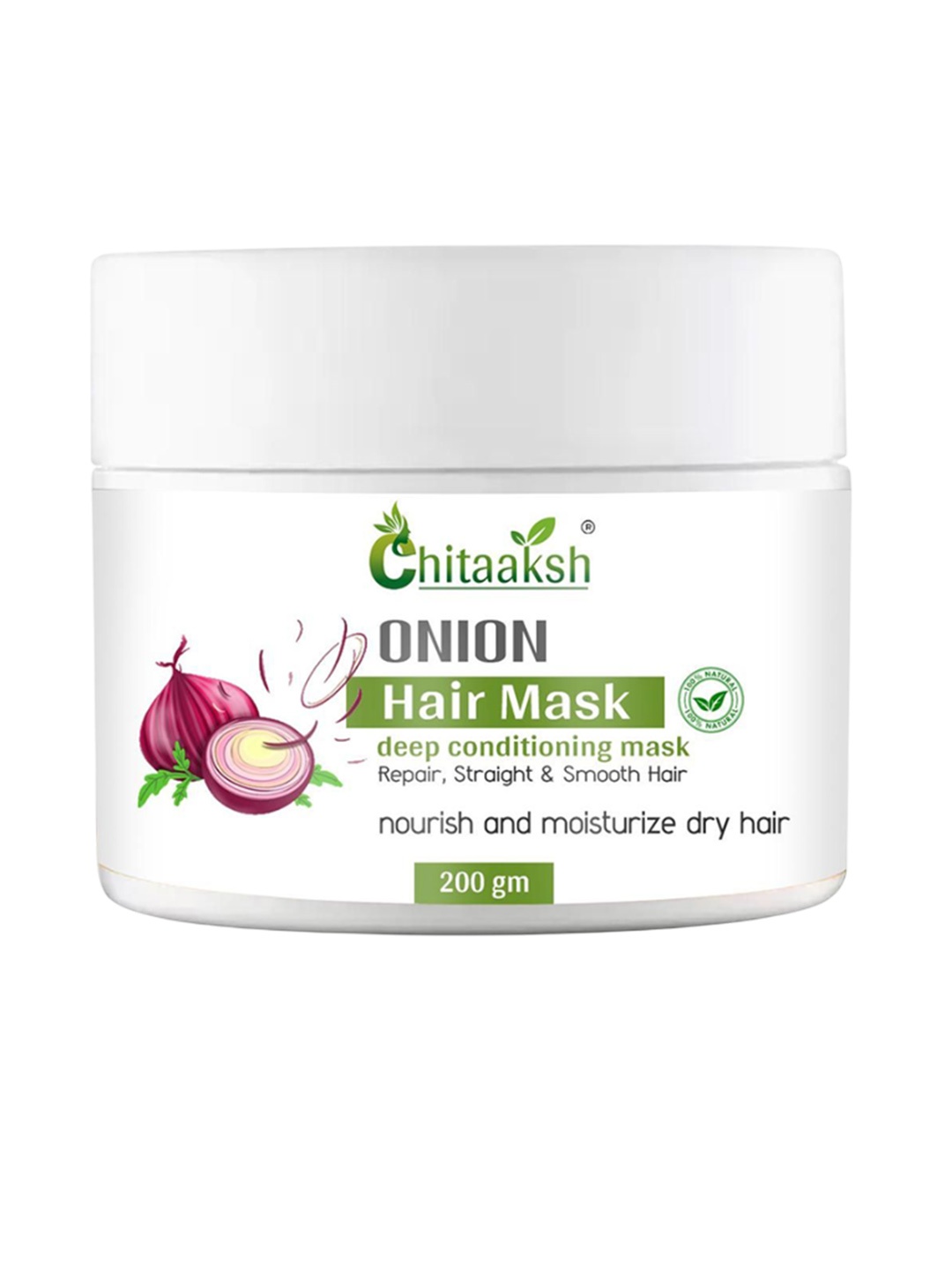 

Chitaaksh Onion Black Seed Hair Mask For Hair Fall Control - 200 g, White