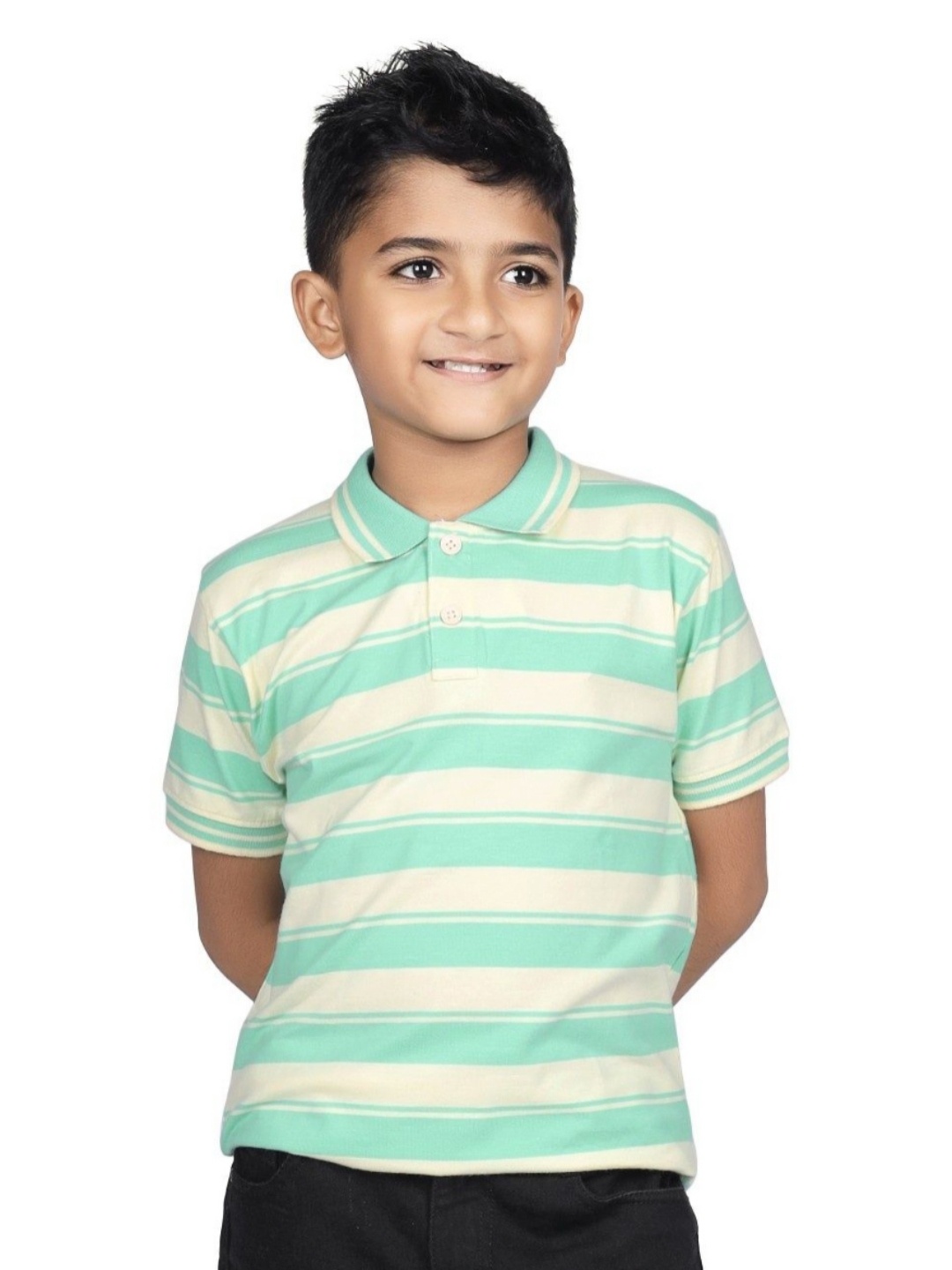 

CRAZYPENGUIN ELITE Boys Striped Polo Collar T-shirt, Multi