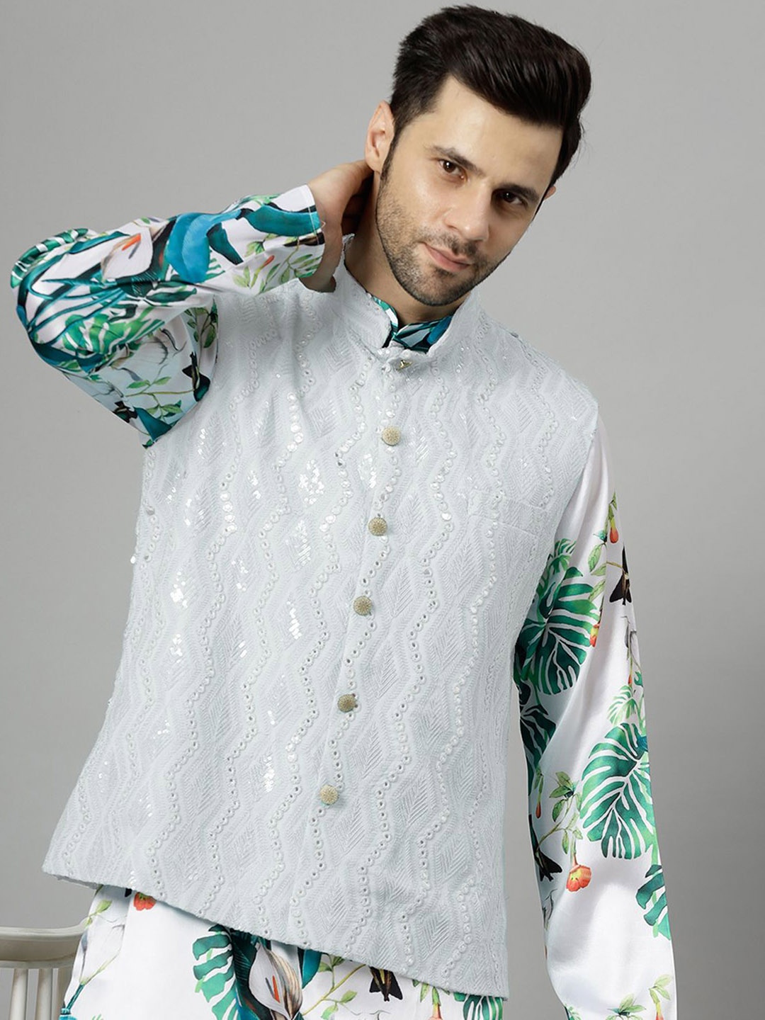 

Utsav Fashion Men Embroidered Nehru Jackets, White
