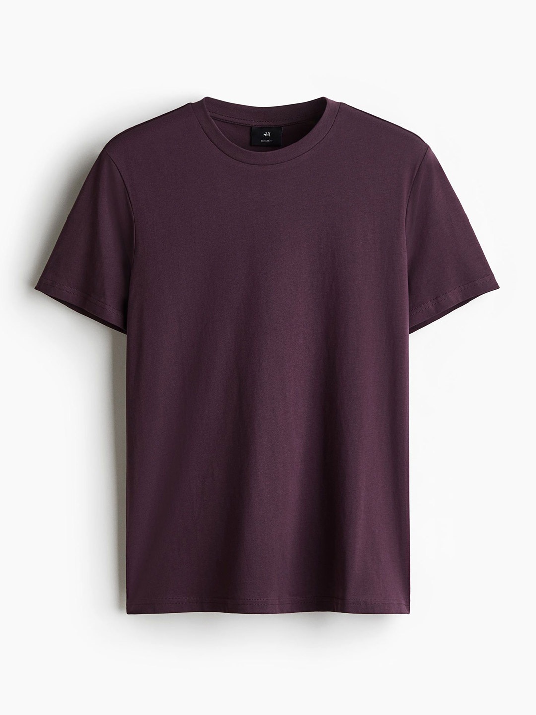 

H&M Men Round Neck Pure Cotton T-Shirt, Purple