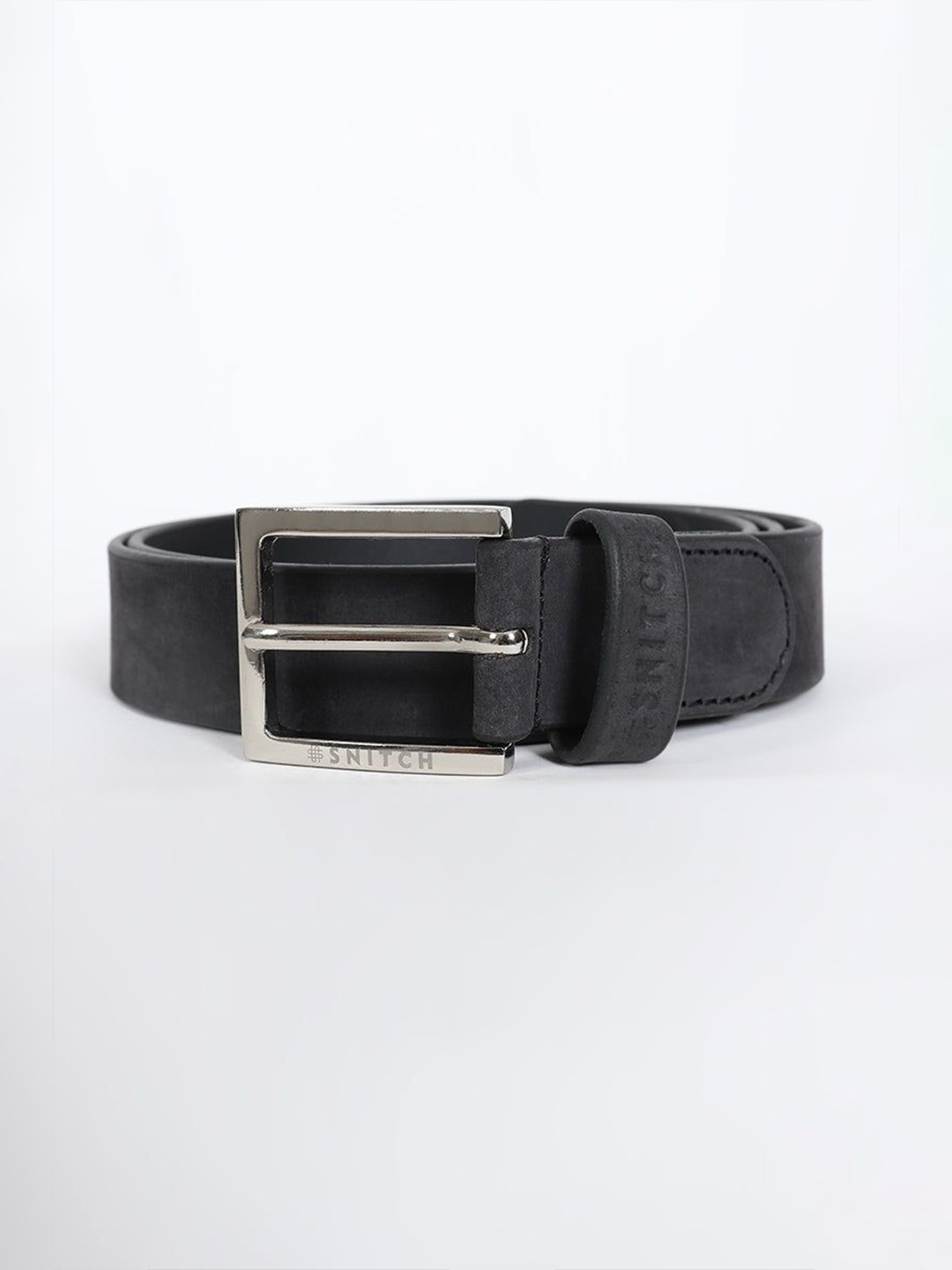 

Snitch Men Leather Slim Belt, Black