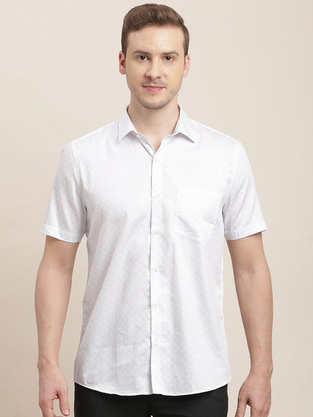 

Turtle Men Classic Slim Fit Opaque Formal Shirt, White