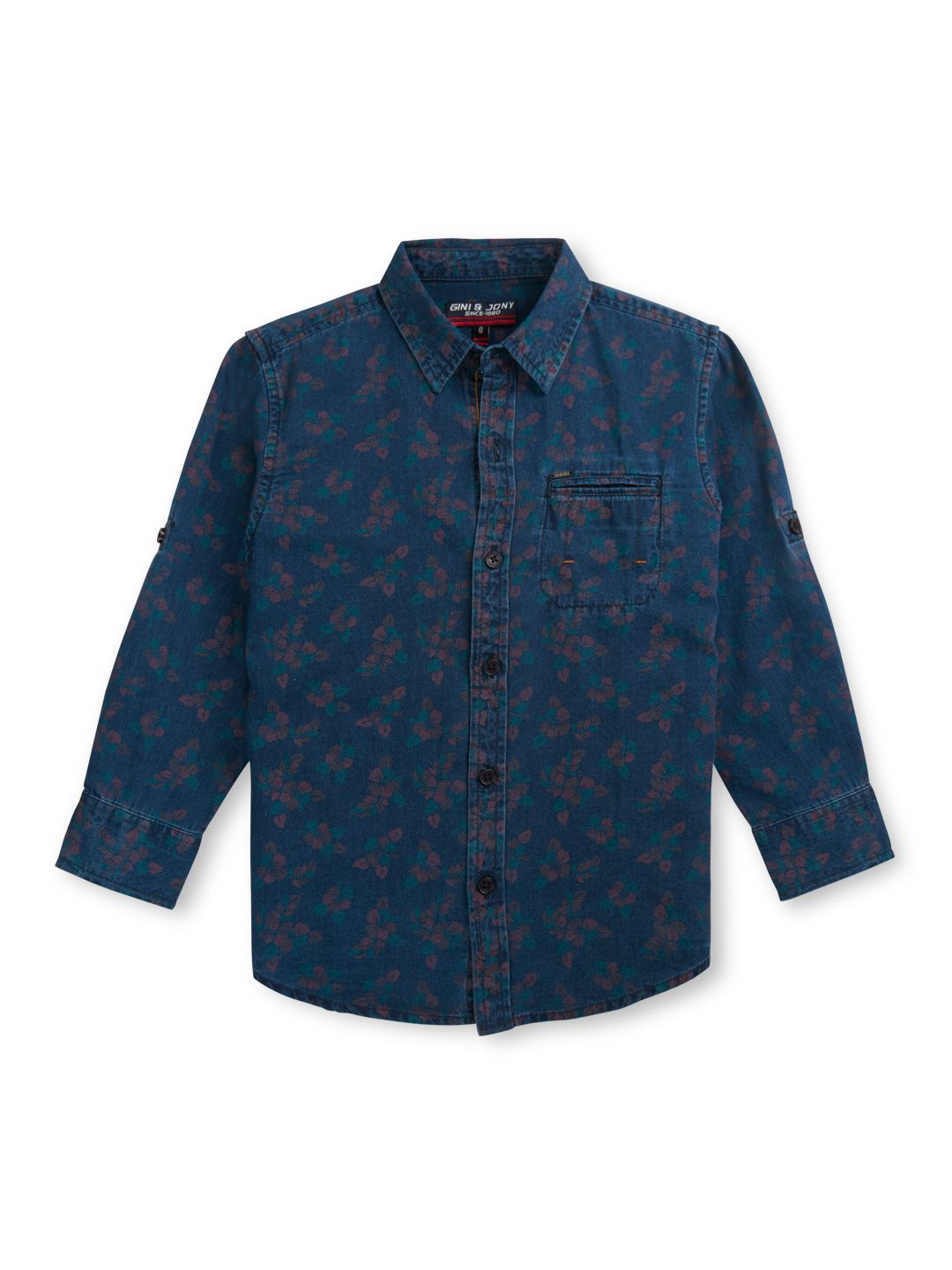 

Gini and Jony Boys Standard Floral Opaque Printed Casual Shirt, Blue