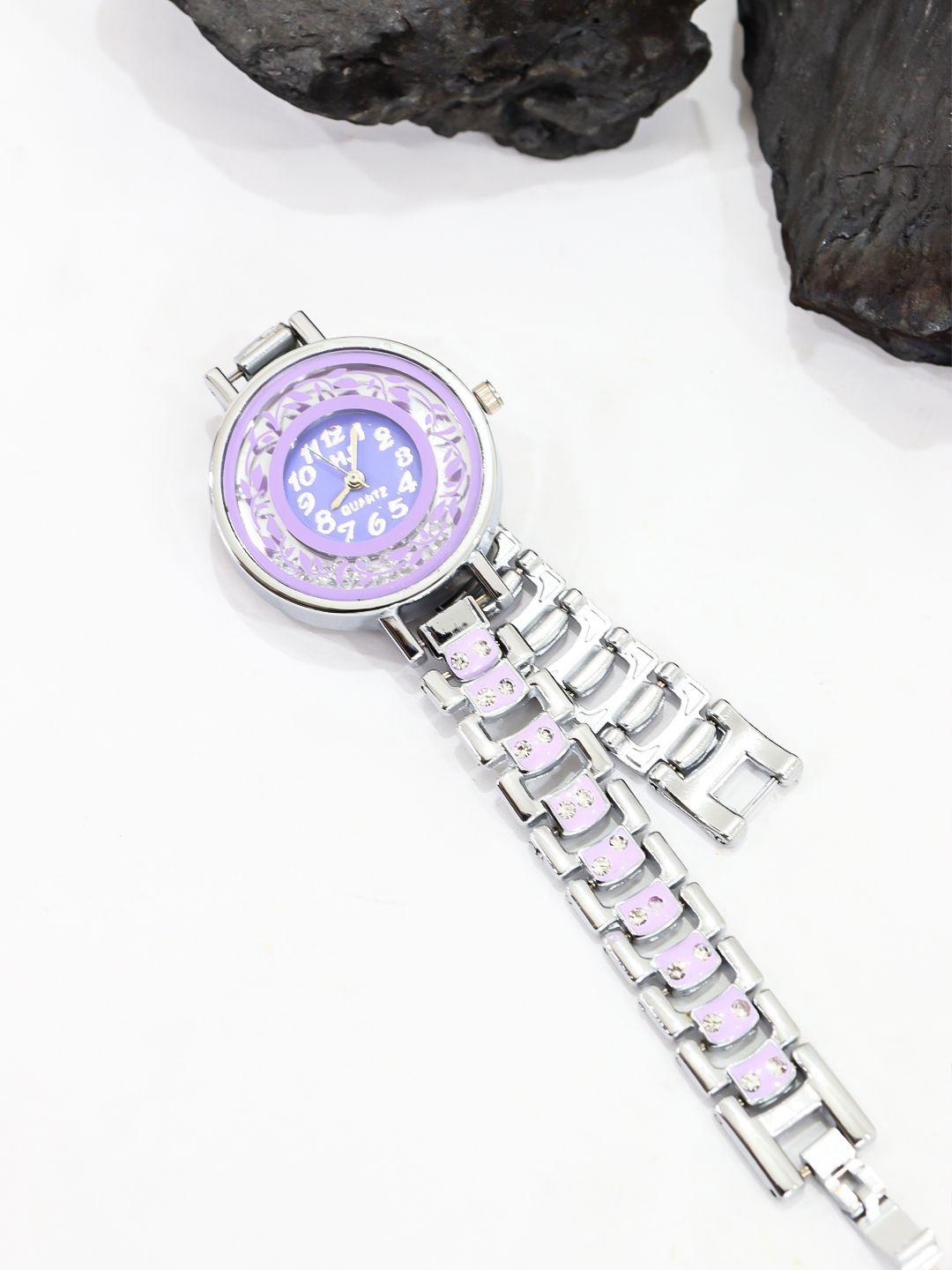 

Krelin Women Printed Dial & Stainless Steel Bracelet Style Analogue Automatic Watch, Purple