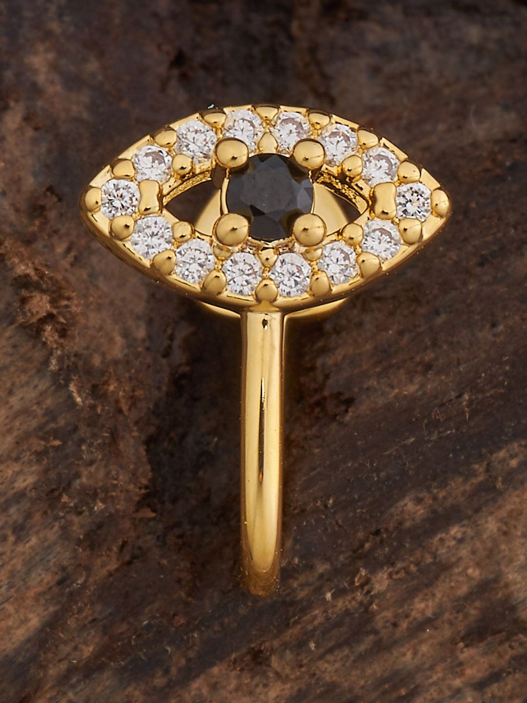 

Kushal's Fashion Jewellery Gold-Plated Cubic Zirconia-Stone Studded Stud Nosepin