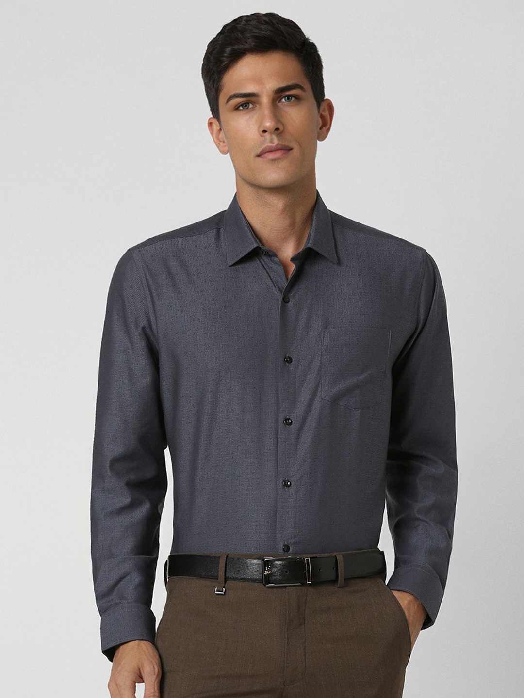 

Van Heusen Men Floral Opaque Printed Casual Shirt, Charcoal
