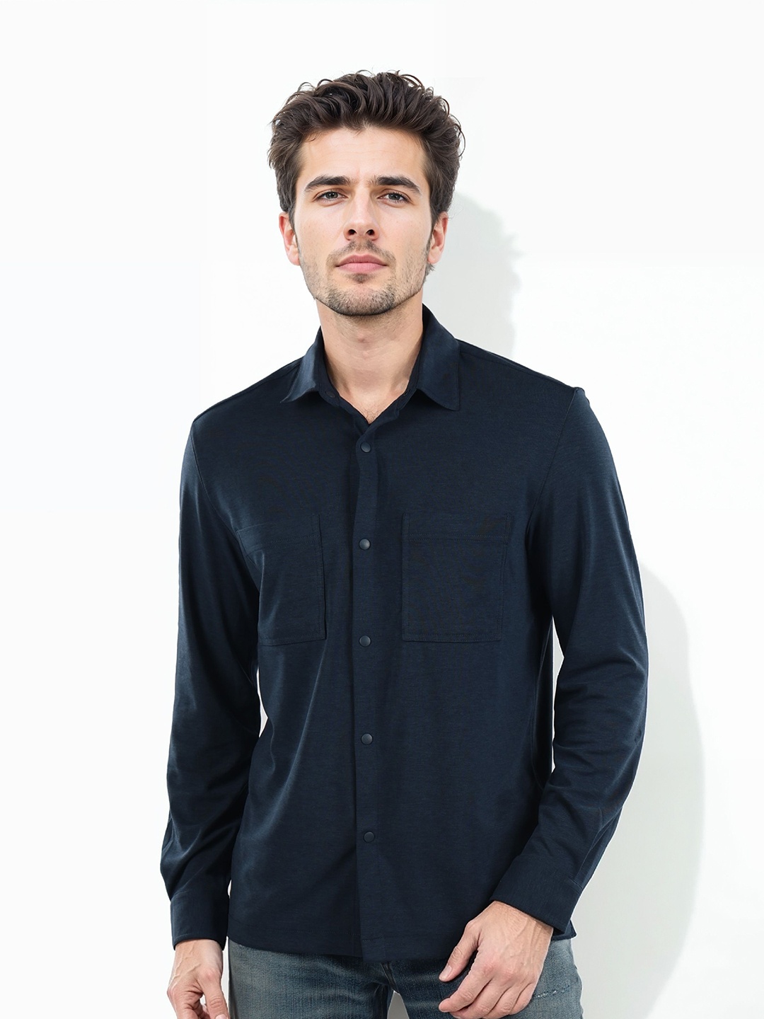 

Celio Men Classic Opaque Casual Shirt, Navy blue