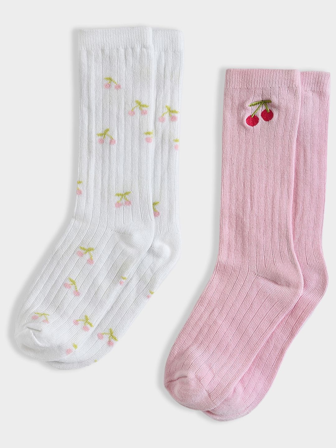 

MiArcus Girls Pack Of 2 Printed Calf-Length Socks, Pink