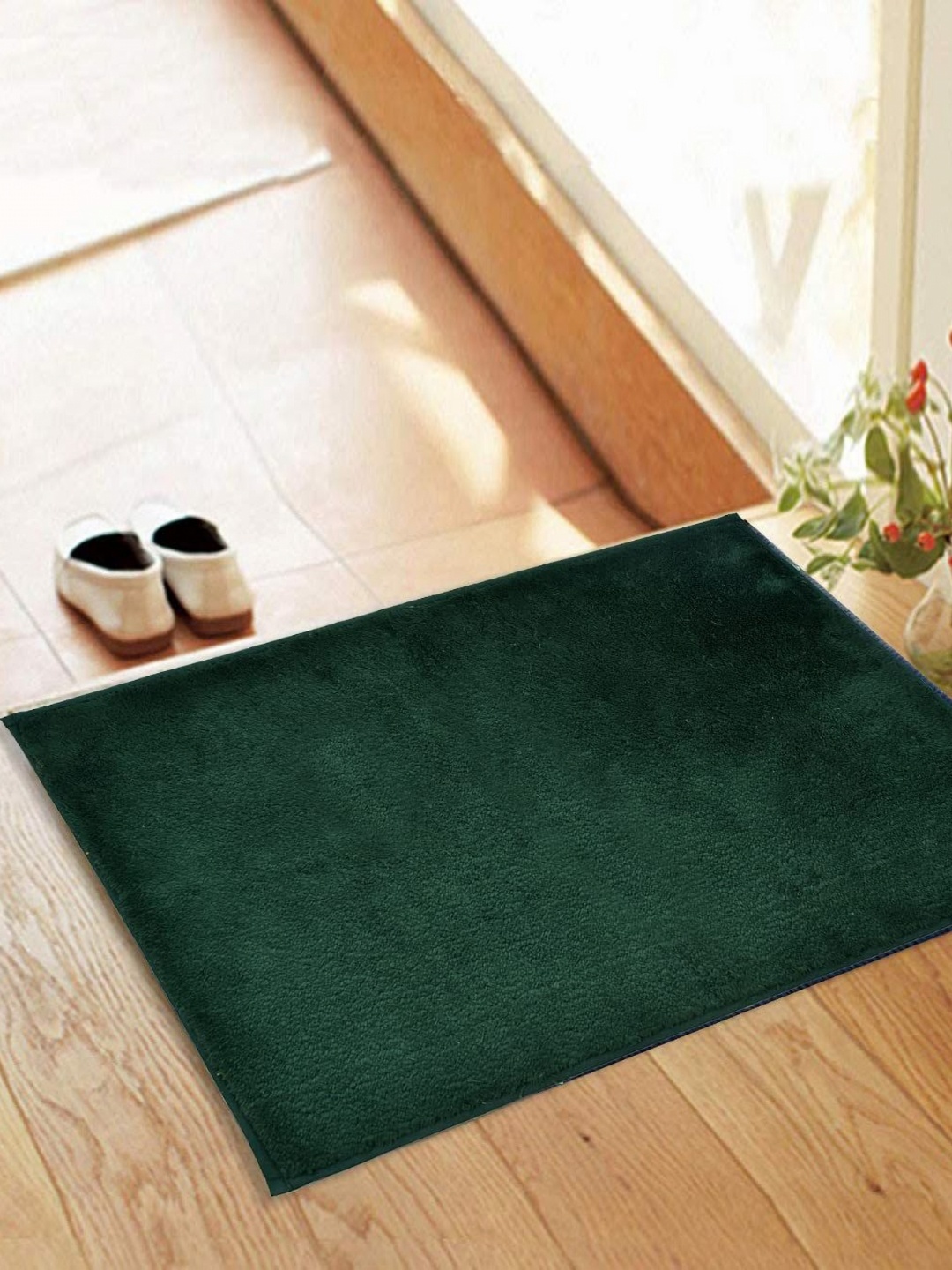 

Aura Green Cotton Anti Slip Bath Rug