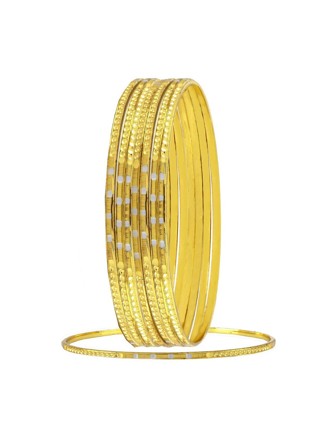 

ZIVOM Set Of 8 22K Gold & Rodium Plated Bangles