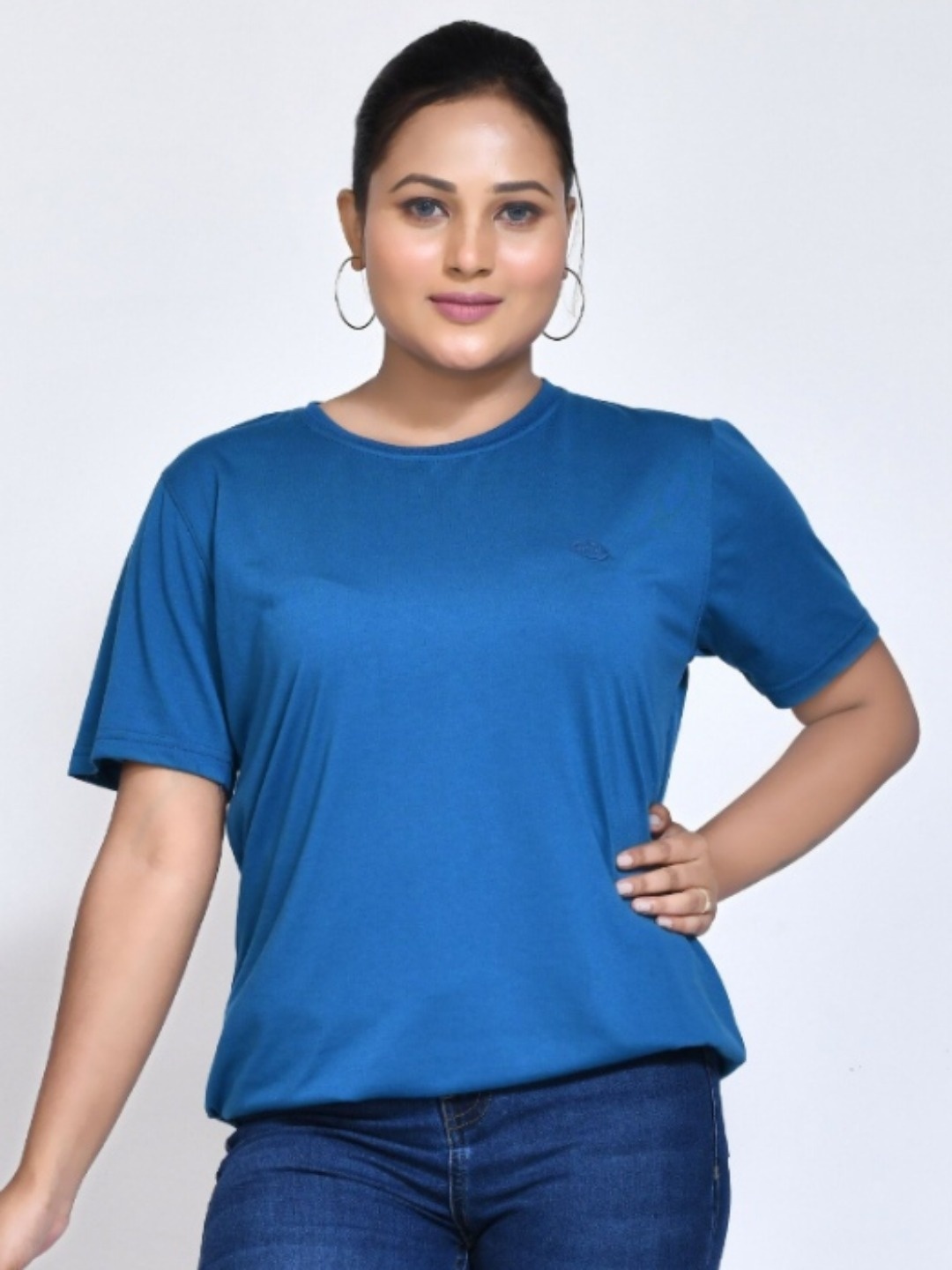 

RAPL Women Raw Edge T-shirt, Navy blue