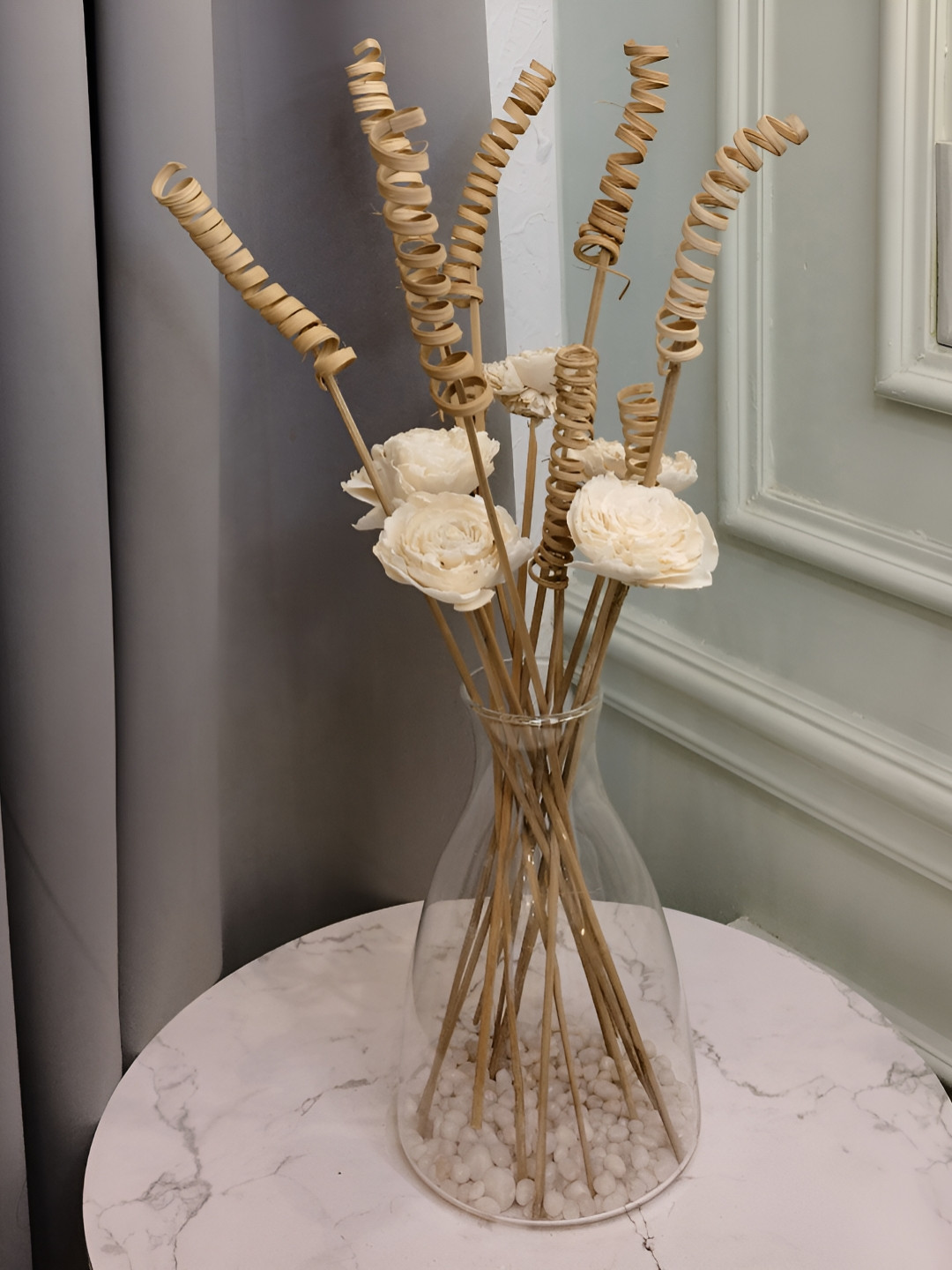 

Myntra Elegant Homes Beige 1 Bunch Rose Palm Artificial Flower