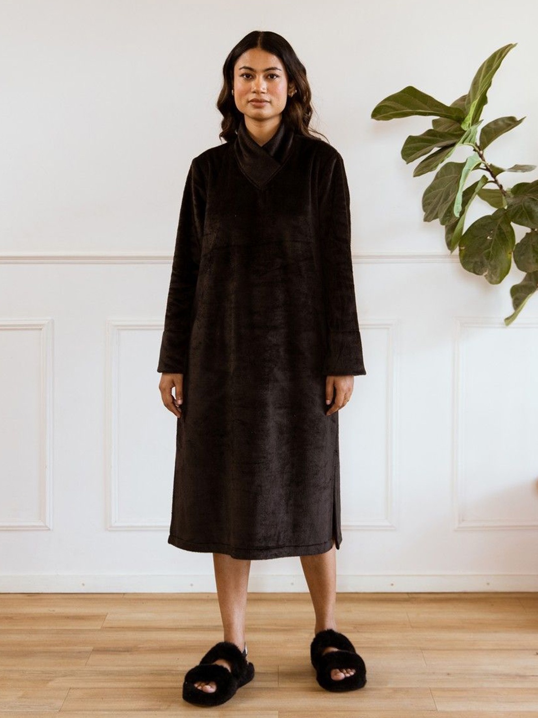 

FEATHERS CLOSET Women Wool Jumper Dress, Black