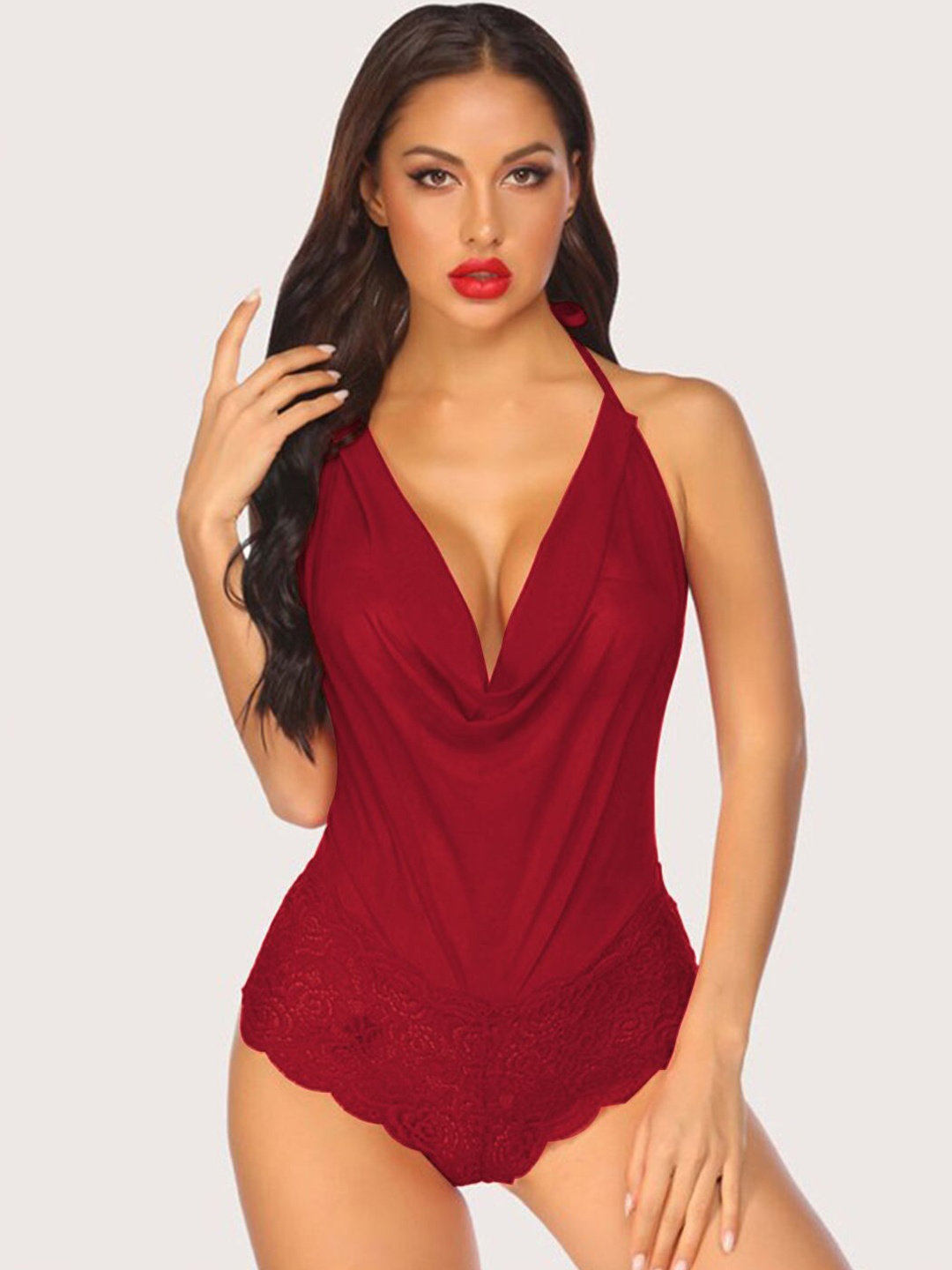 

FIMBUL Net Baby Doll, Maroon