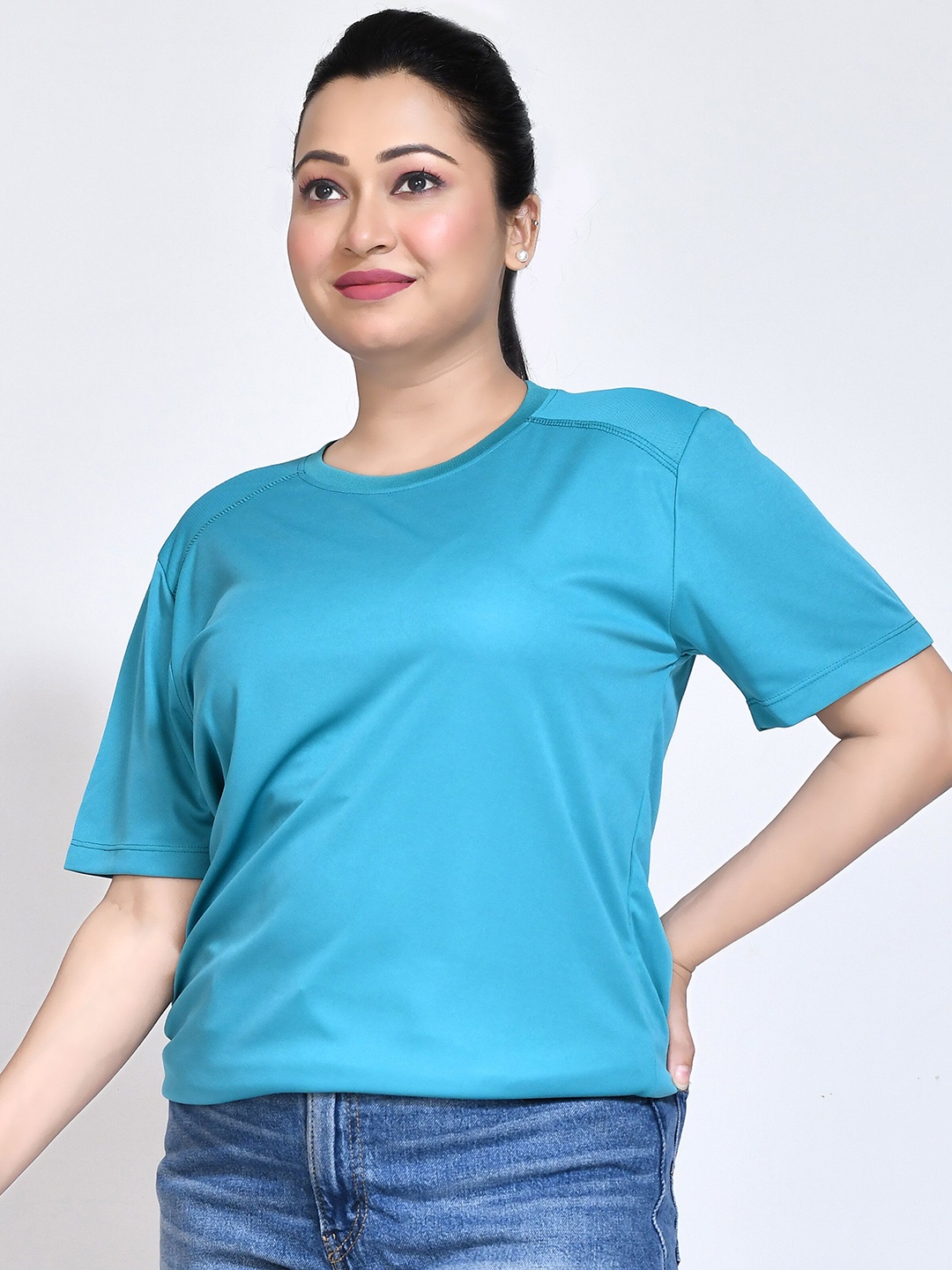 

RAPL Women Round Neck Tshirt, Teal