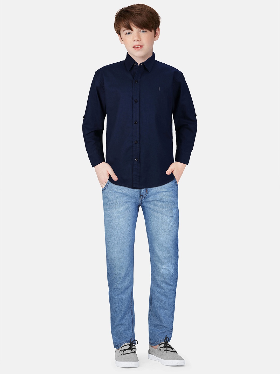 

Gini and Jony Boys Standard Opaque Casual Shirt, Navy blue