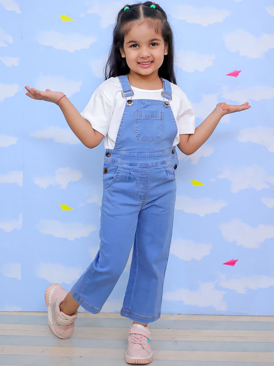 

The Mom Store Kids Denim Dungarees, Blue