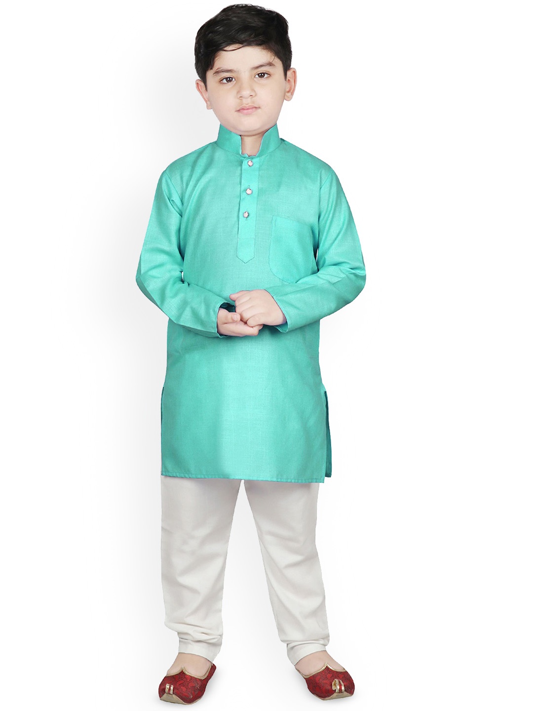 

SG YUVRAJ Boys Regular Kurta with Pyjamas, Turquoise blue