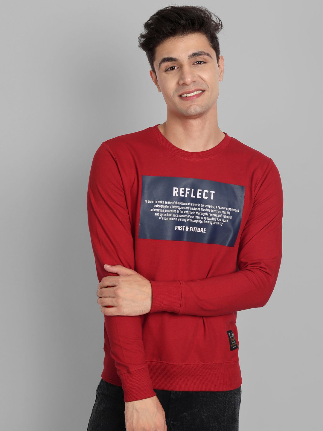 

TOMHIDDLE Men Printed Pullover Sweatshirt, Red