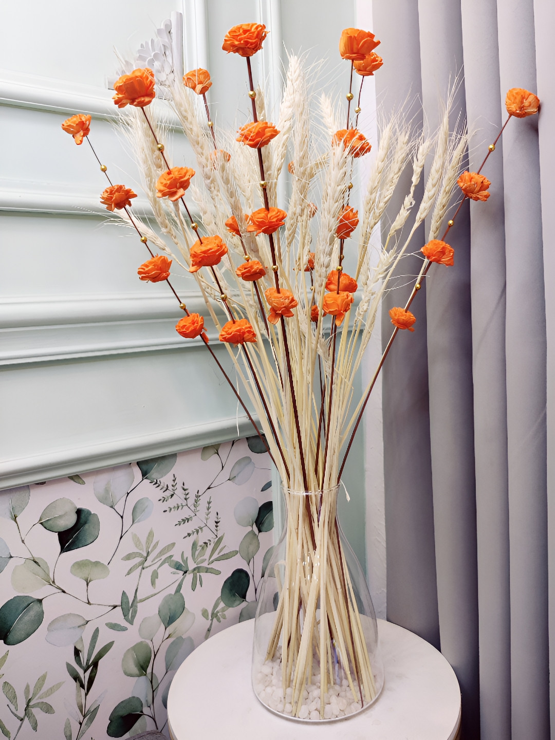 

Myntra Elegant Homes White 1 Bunch Zinnia Asparagus Artificial Flower