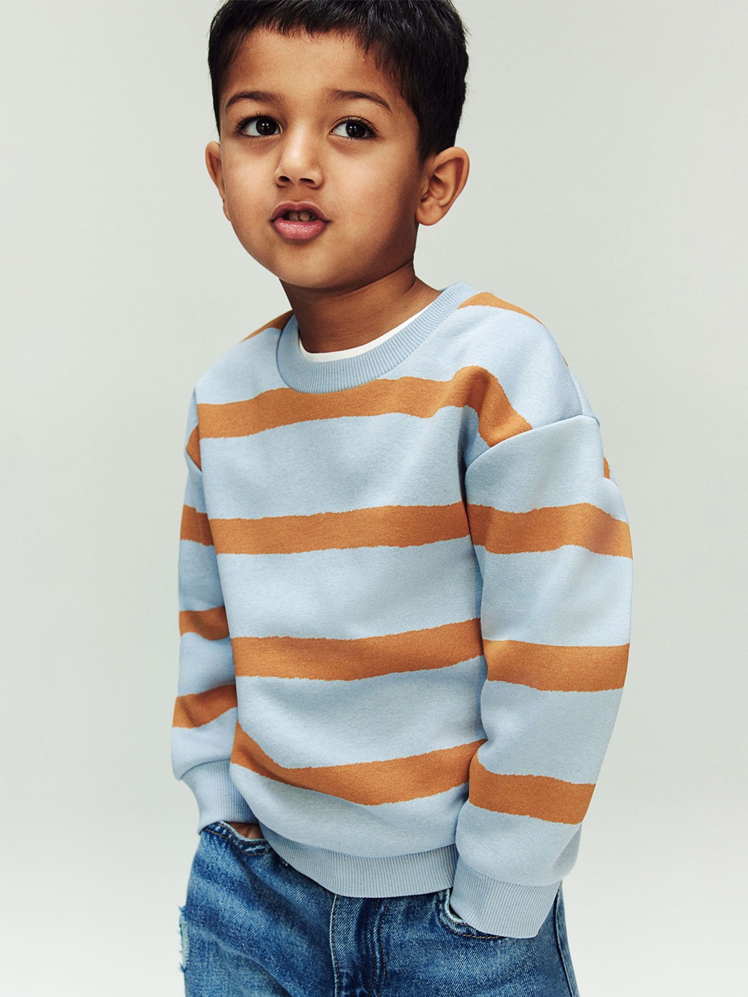 

H&M Boys Striped Sweatshirt, Blue