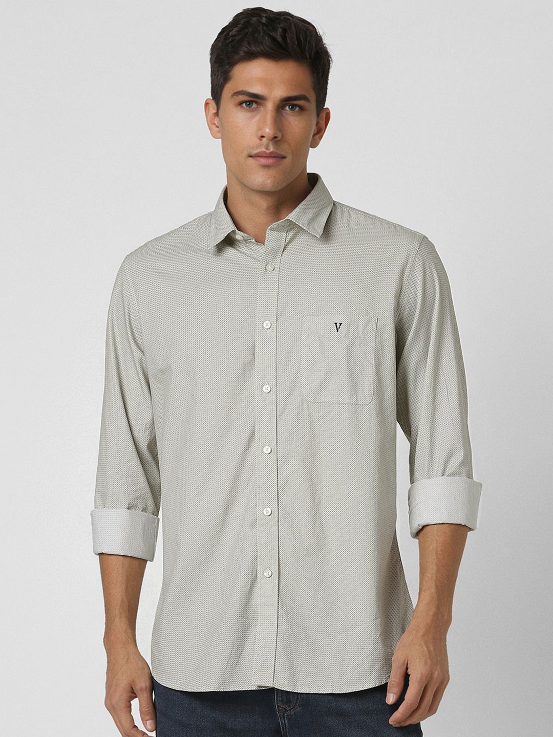 

Van Heusen Sport Men Slim Fit Opaque Printed Casual Shirt, Grey