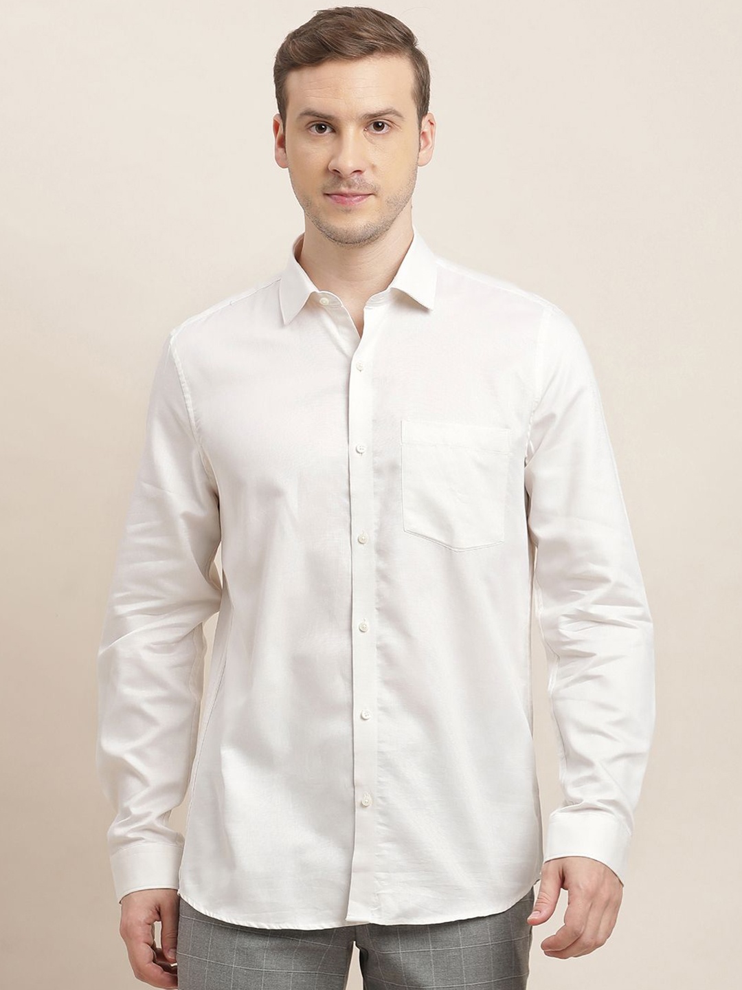 

Turtle Men Classic Slim Fit Opaque Formal Shirt, White