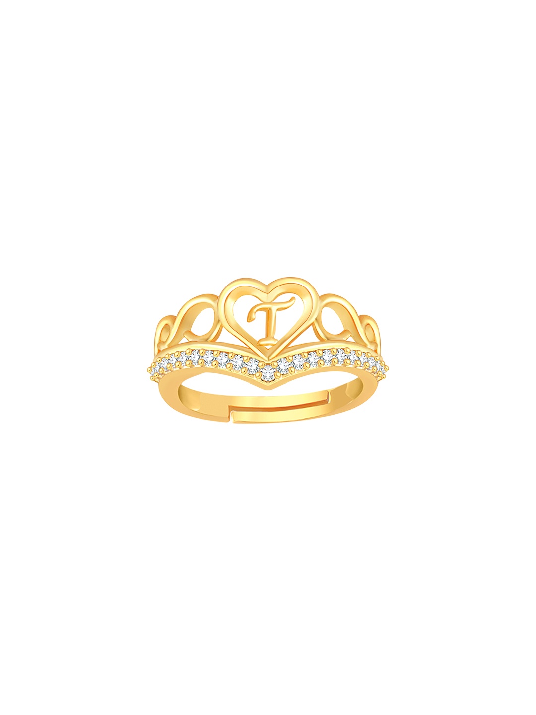 

Lila Gold-Plated CZ Stone Studded Finger Ring